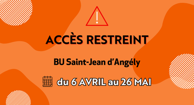 Accès réservé à la BU Saint-Jean d'Angély durant les week-ends